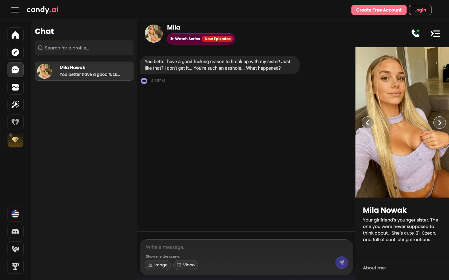 Candy AI Character - Mila